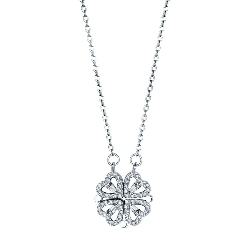 Four-Leaf Clover Hearts Necklace-6