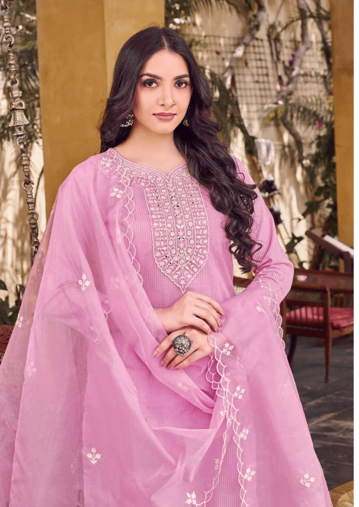 Zarmina Blush Mauve Embroidered Lawn Ensemble Suit Set