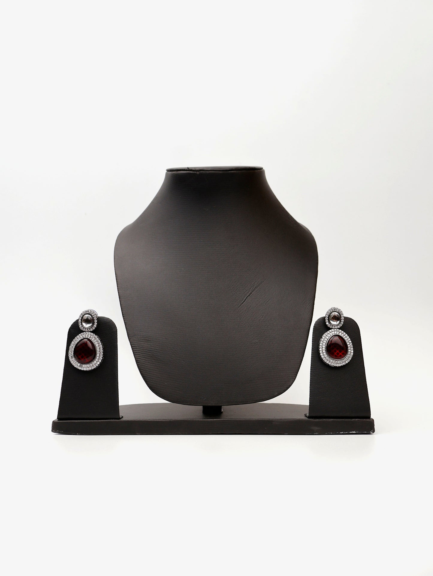 Pyrope Garnet Stone Reverse AD High Quality Necklace Set-2