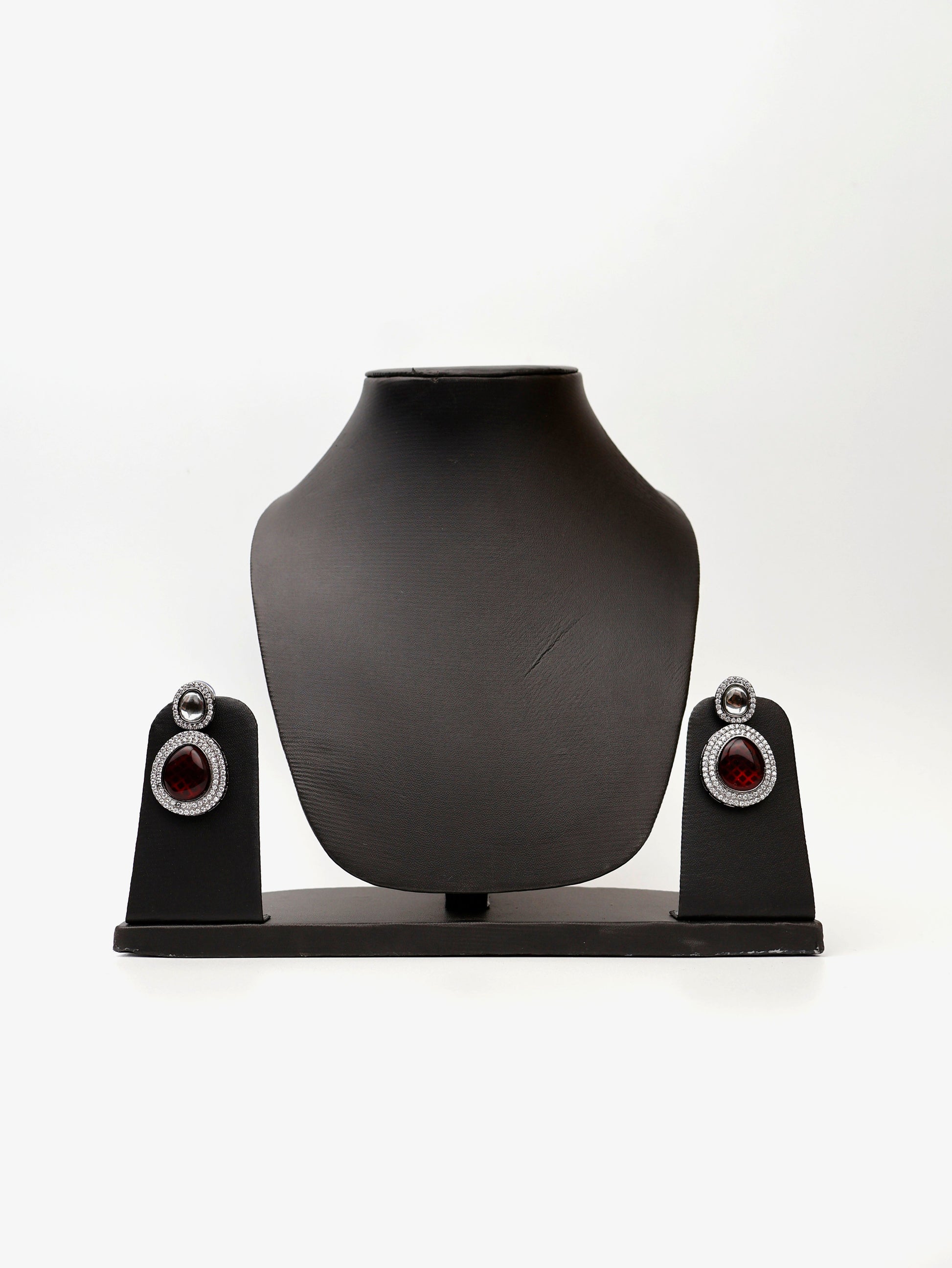 Pyrope Garnet Stone Reverse AD High Quality Necklace Set-2