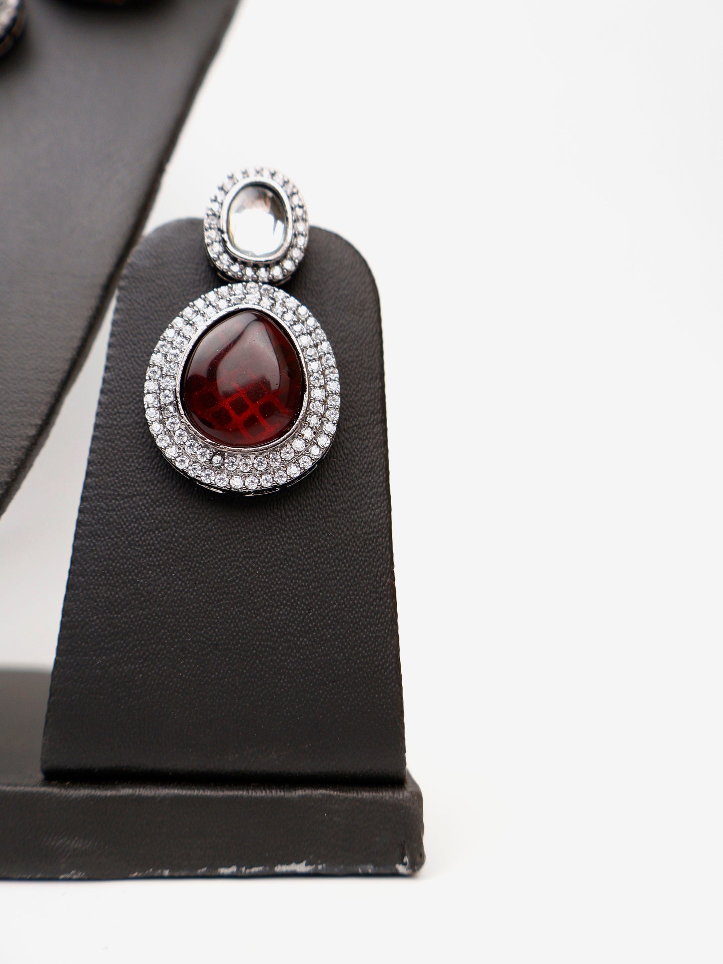 Pyrope Garnet Stone Reverse AD High Quality Necklace Set-3