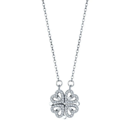 Four-Leaf Clover Hearts Necklace-6